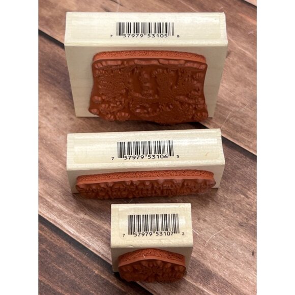 VERY HTF 2000 PSX SK624 A B C WOOD MOUNTED RUBBER STAMP SET SNOWMAN WARM HEARTS - Picture 3 of 6